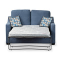 Charlcote Denim Faux Linen 2 Seater Sofabed with Blue Scatter Cushions from Roseland Furniture