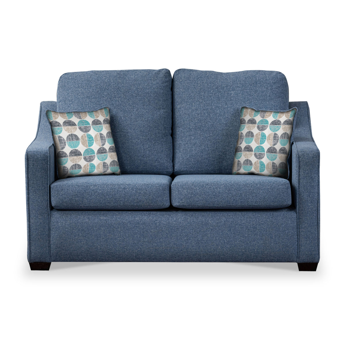 Charlcote Denim Faux Linen 2 Seater Sofabed with Duck Egg Scatter Cushions from Roseland Furniture