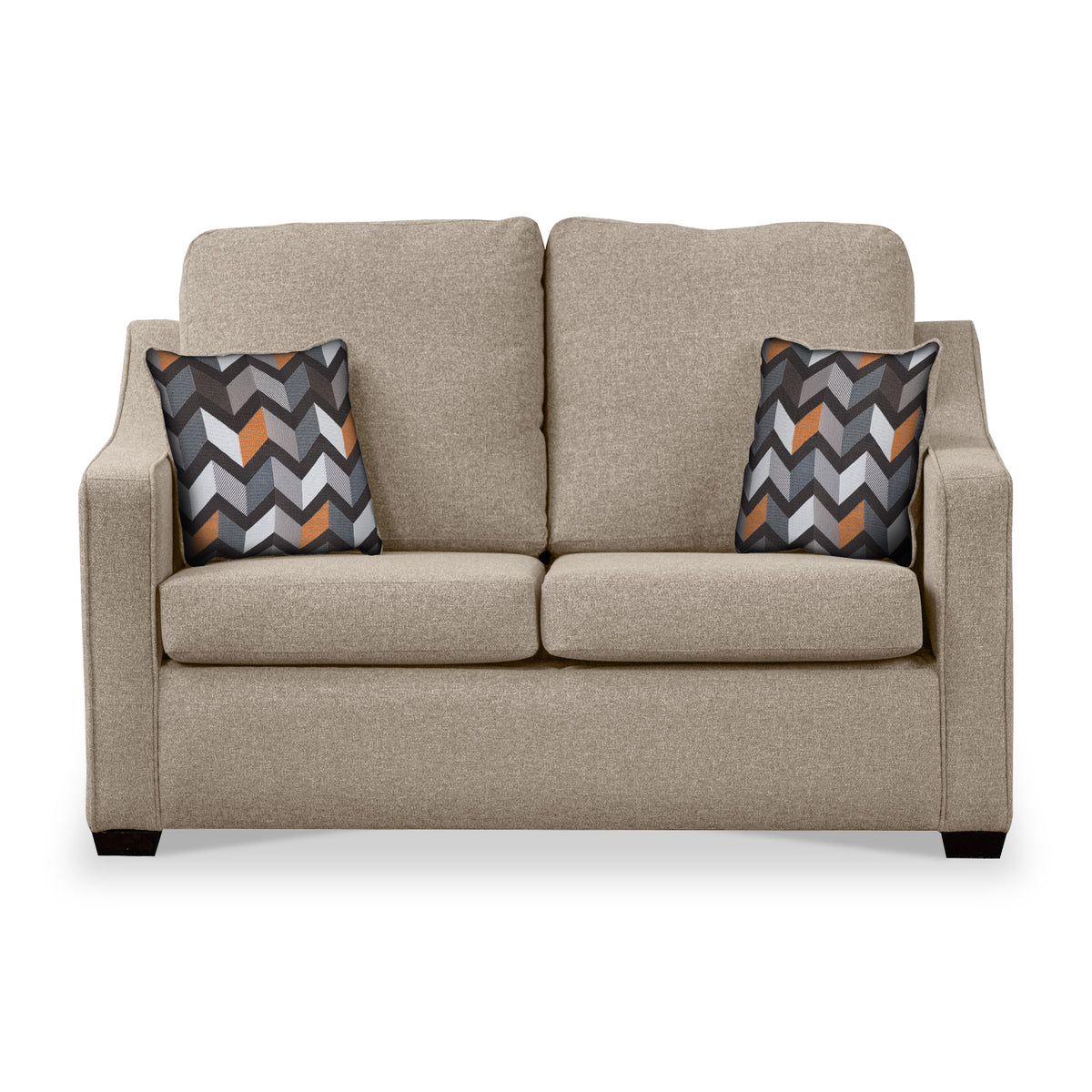 Charlcote Oatmeal Faux Linen 2 Seater Sofabed with Charcoal Scatter Cushions from Roseland Furniture