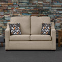 Charlcote Oatmeal Faux Linen 2 Seater Sofabed with Charcoal Scatter Cushions from Roseland Furniture