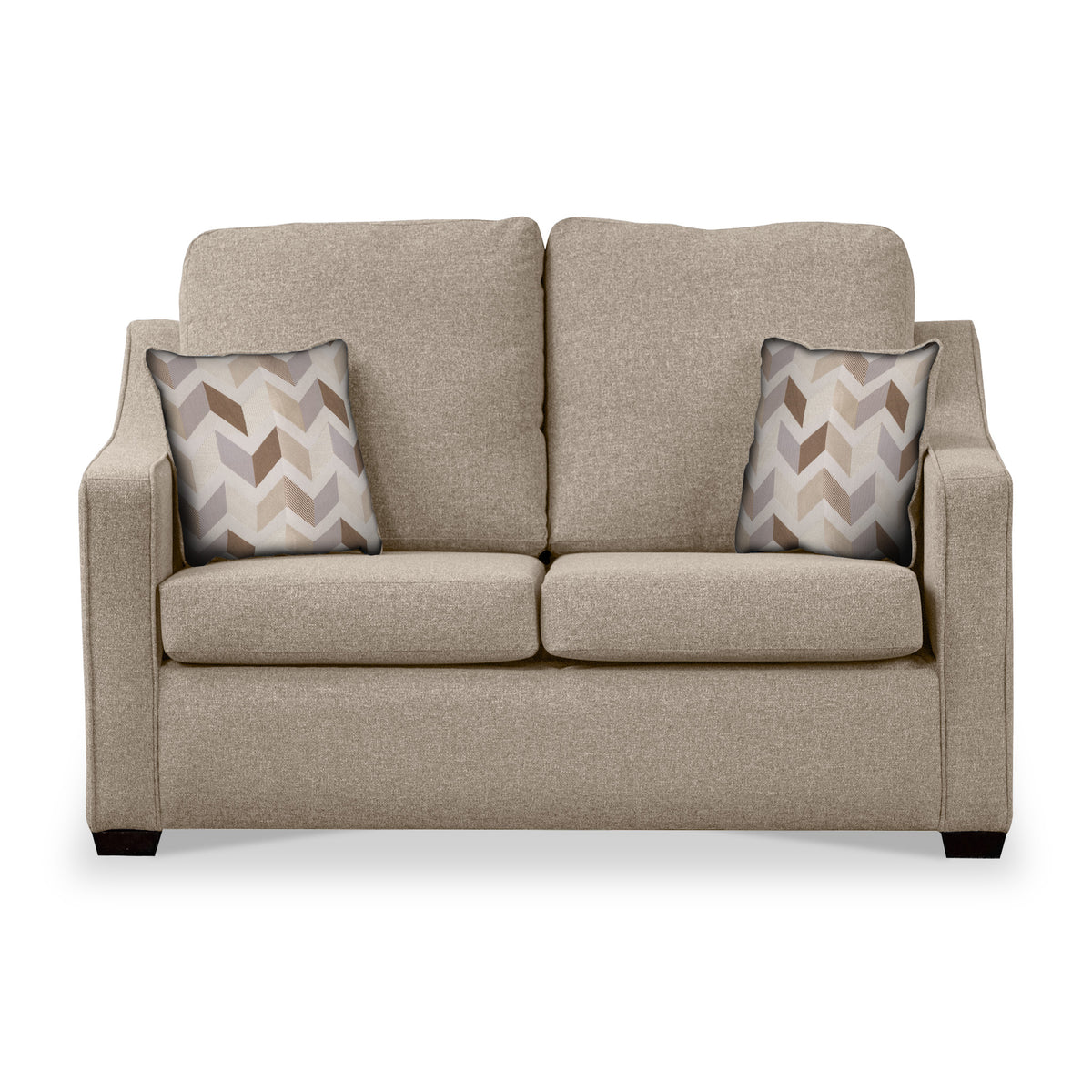 Charlcote Oatmeal Faux Linen 2 Seater Sofabed with Oatmeal Scatter Cushions from Roseland Furniture