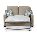 Charlcote Oatmeal Faux Linen 2 Seater Sofabed with Duck Egg Scatter Cushions from Roseland Furniture