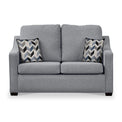 Charlcote Silver Faux Linen 2 Seater Sofabed with Denim Scatter Cushions from Roseland Furniture