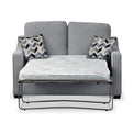 Charlcote Silver Faux Linen 2 Seater Sofabed with Denim Scatter Cushions from Roseland Furniture