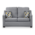 Charlcote Silver Faux Linen 2 Seater Sofabed with Mustard Scatter Cushions from Roseland Furniture