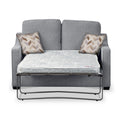 Charlcote Silver Faux Linen 2 Seater Sofabed with Oatmeal Scatter Cushions from Roseland Furniture