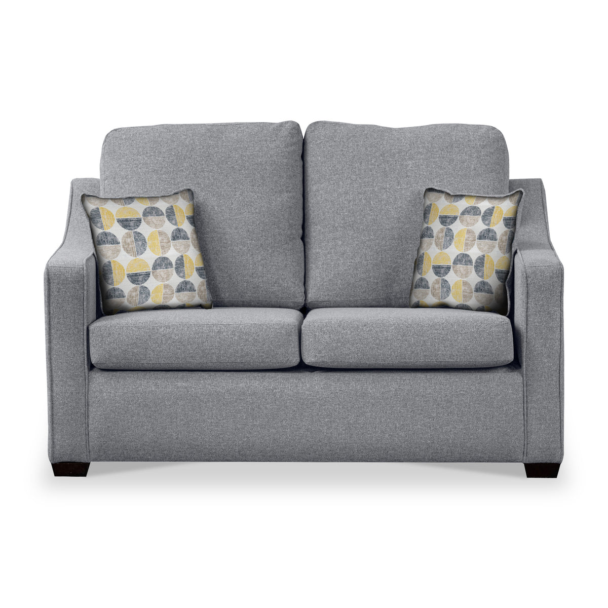 Charlcote Silver Faux Linen 2 Seater Sofabed with Beige Scatter Cushions from Roseland Furniture