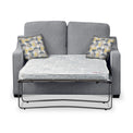 Charlcote Silver Faux Linen 2 Seater Sofabed with Beige Scatter Cushions from Roseland Furniture