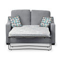 Charlcote Silver Faux Linen 2 Seater Sofabed with Duck Egg Scatter Cushions from Roseland Furniture
