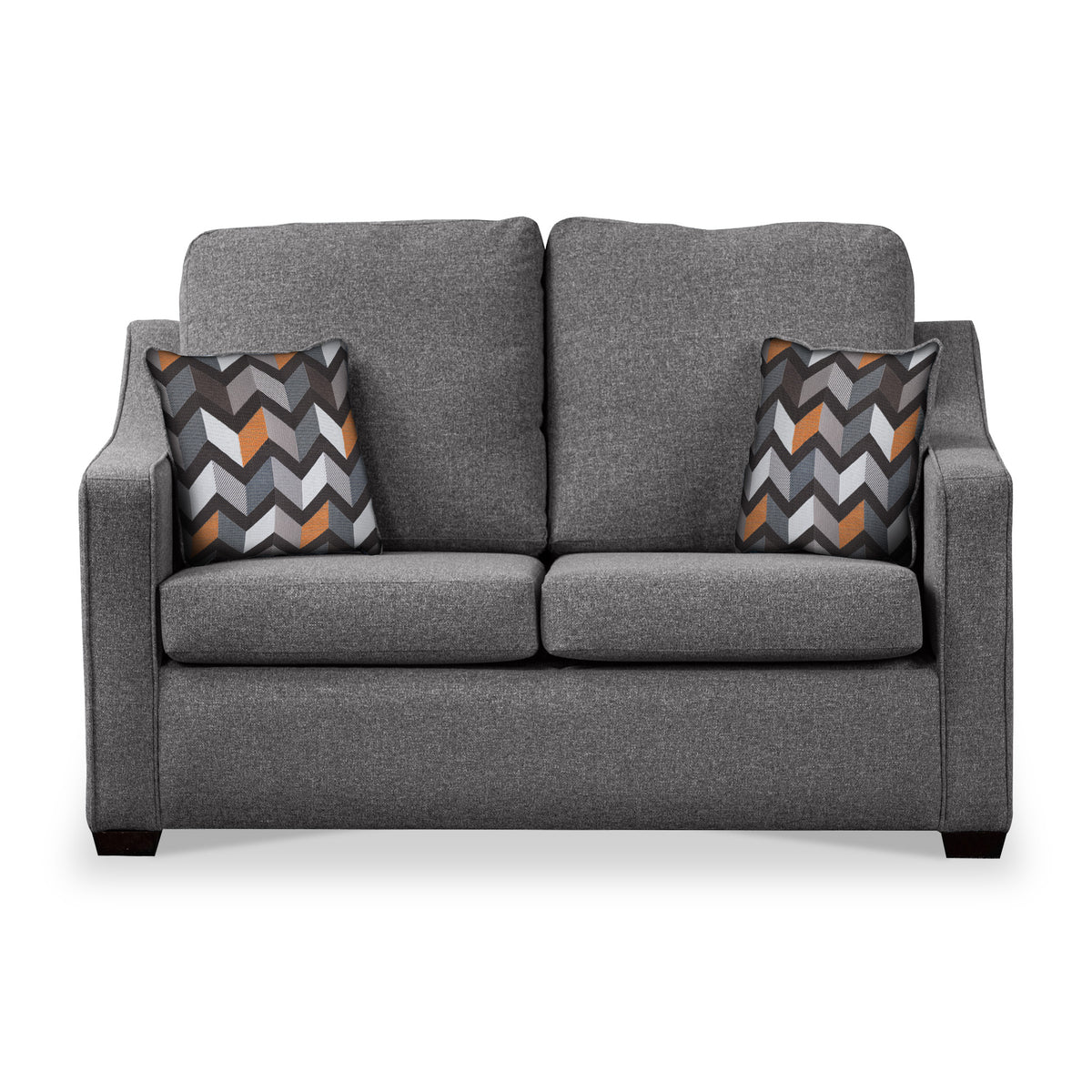 Fenton Charcoal Soft Weave 2 Seater Sofabed with Charcoal Scatter Cushions from Roseland Furniture