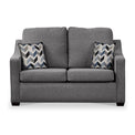 Fenton Charcoal Soft Weave 2 Seater Sofabed with Denim Scatter Cushions from Roseland Furniture