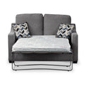 Fenton Charcoal Soft Weave 2 Seater Sofabed with Denim Scatter Cushions from Roseland Furniture