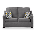 Fenton Charcoal Soft Weave 2 Seater Sofabed with Mustard Scatter Cushions from Roseland Furniture