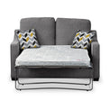Fenton Charcoal Soft Weave 2 Seater Sofabed with Mustard Scatter Cushions from Roseland Furniture