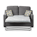 Fenton Charcoal Soft Weave 2 Seater Sofabed with Beige Scatter Cushions from Roseland Furniture