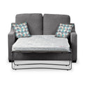 Fenton Charcoal Soft Weave 2 Seater Sofabed with Duck Egg Scatter Cushions from Roseland Furniture