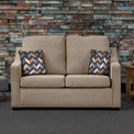 Fenton Fawn Soft Weave 2 Seater Sofabed with Charcoal Scatter Cushions from Roseland Furniture
