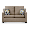 Fenton Fawn Soft Weave 2 Seater Sofabed with Mustard Scatter Cushions from Roseland Furniture