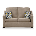 Fenton Fawn Soft Weave 2 Seater Sofabed with Mustard Scatter Cushions from Roseland Furniture