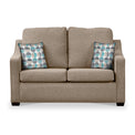 Fenton Fawn Soft Weave 2 Seater Sofabed with Duck Egg Scatter Cushions from Roseland Furniture
