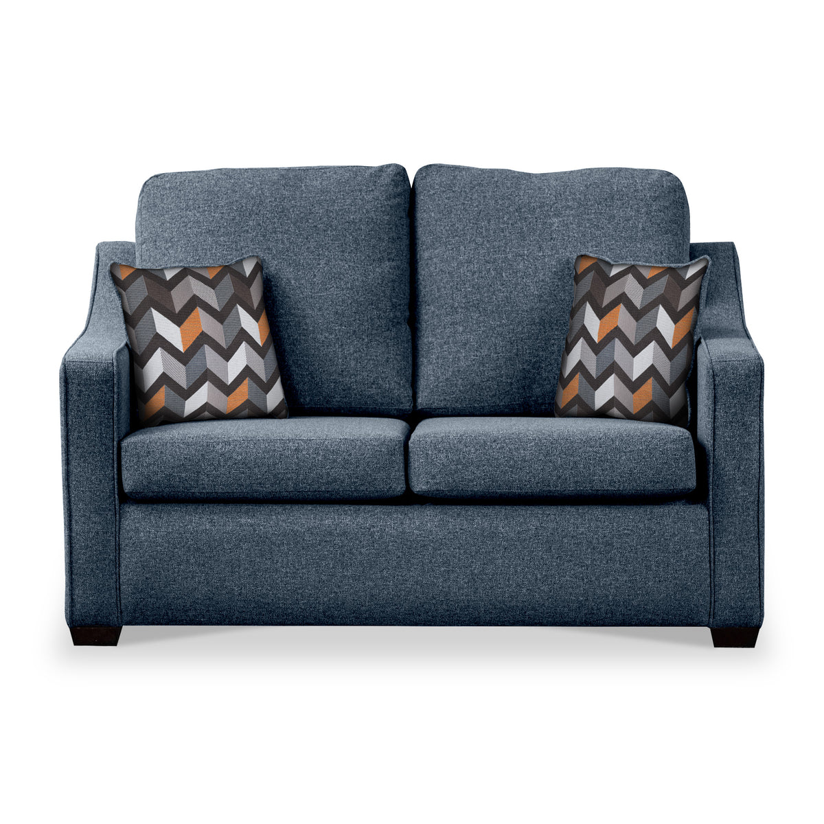 Fenton Midnight Soft Weave 2 Seater Sofabed with Charcoal Scatter Cushions from Roseland Furniture