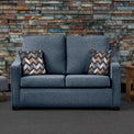 Fenton Midnight Soft Weave 2 Seater Sofabed with Charcoal Scatter Cushions from Roseland Furniture