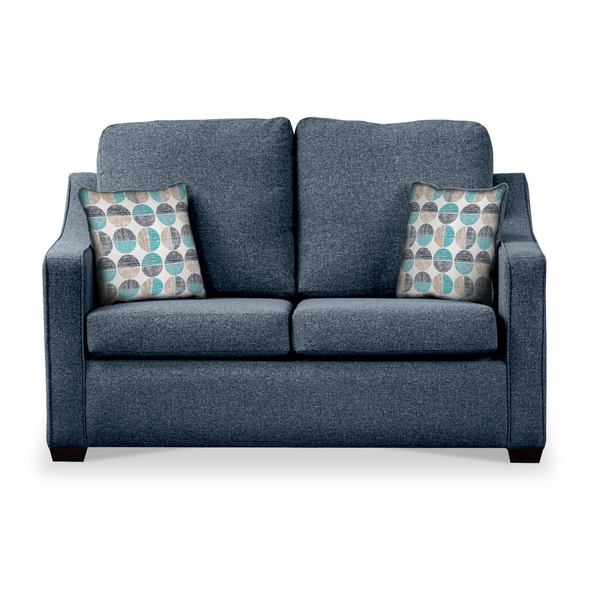 Fenton Midnight Soft Weave 2 Seater Sofabed with Duck Egg Scatter Cushions from Roseland Furniture