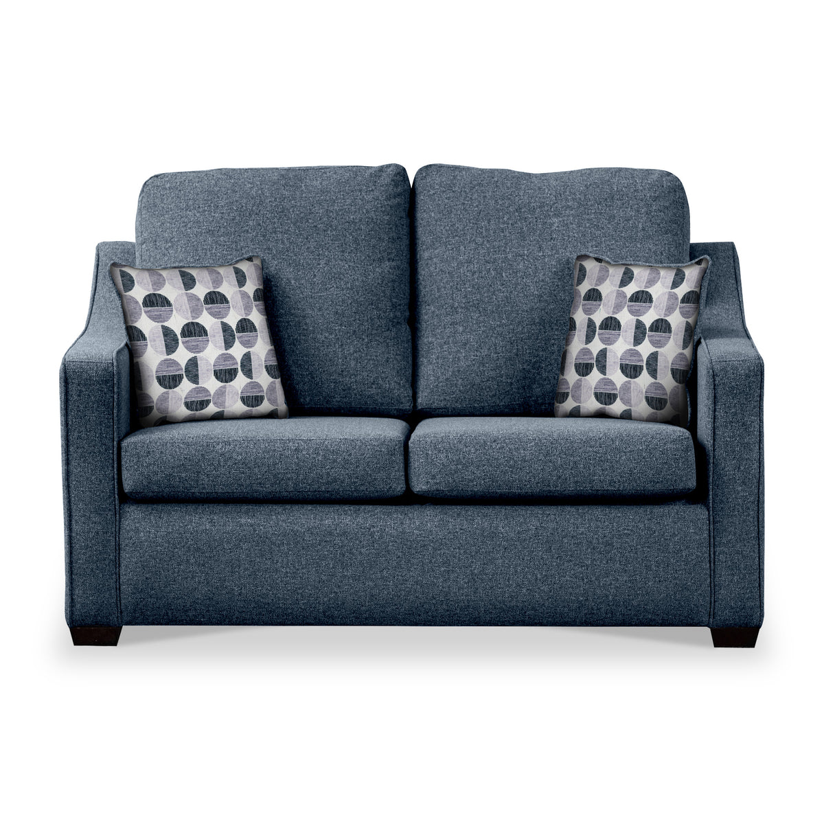 Fenton Midnight Soft Weave 2 Seater Sofabed with Mono Scatter Cushions from Roseland Furniture