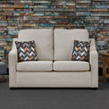 Fenton Oatmeal Soft Weave 2 Seater Sofabed with Charcoal Scatter Cushions from Roseland Furniture