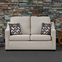 Fenton Oatmeal Soft Weave 2 Seater Sofabed with Charcoal Scatter Cushions from Roseland Furniture