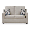 Fenton Oatmeal Soft Weave 2 Seater Sofabed with Denim Scatter Cushions from Roseland Furniture