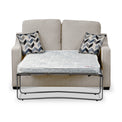 Fenton Oatmeal Soft Weave 2 Seater Sofabed with Denim Scatter Cushions from Roseland Furniture