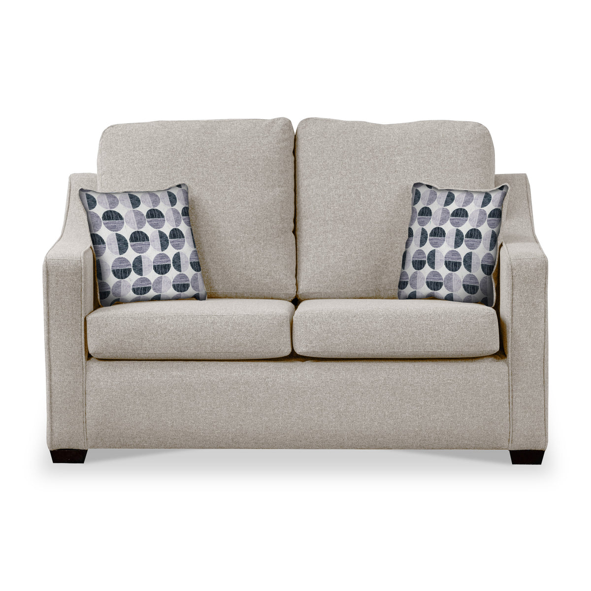 Fenton Oatmeal Soft Weave 2 Seater Sofabed with Mono Scatter Cushions from Roseland Furniture