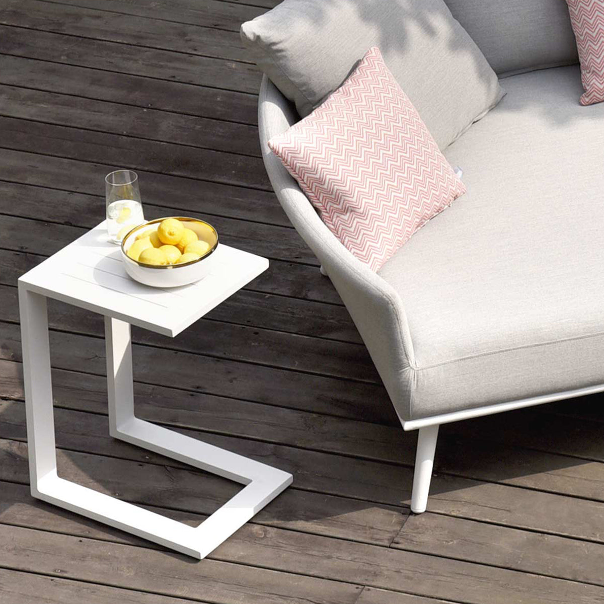 Maze White Aluminium Side Table