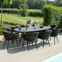 Maze Ambition Charcoal 8 Seat Outdoor Oval Dining Set from Roseland furniture