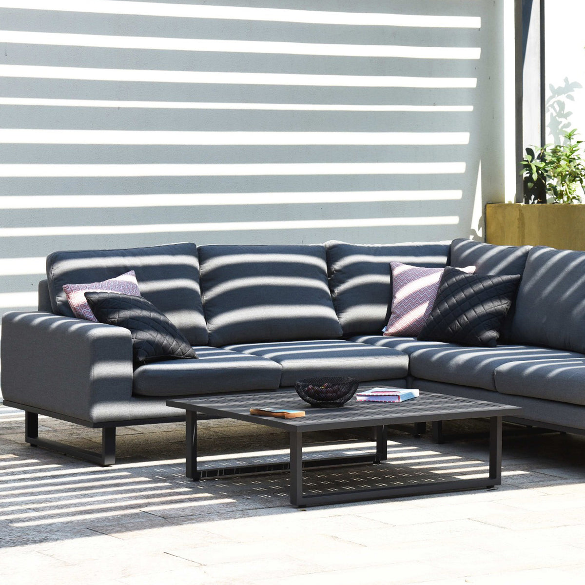 Maze Ethos Flanelle Grey Outdoor Corner Sofa Group