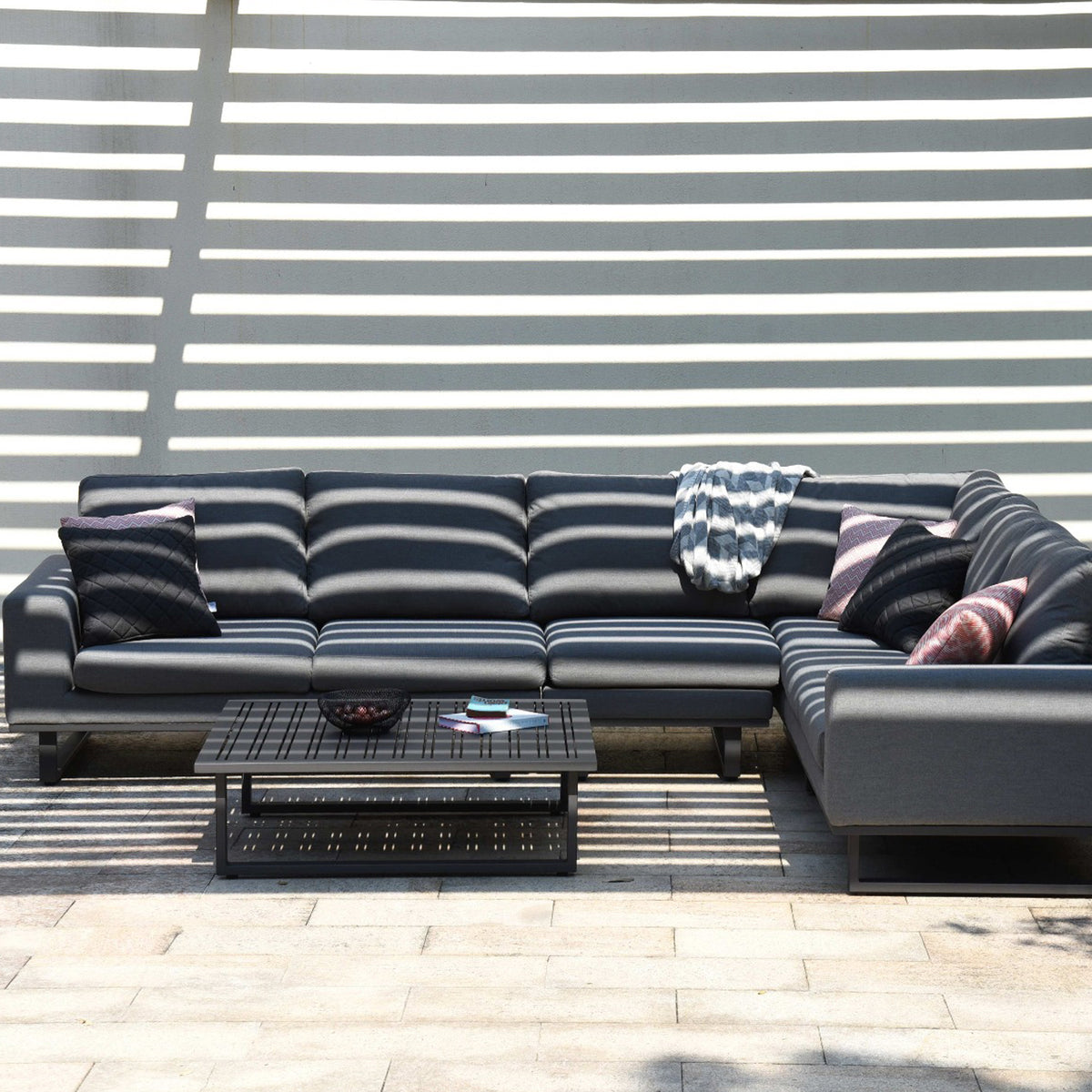 Maze Ethos Flanelle Grey Large Outdoor Corner Sofa Group