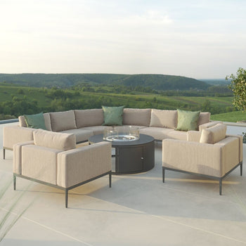 Maze Eve Grande Corner Sofa Group with Round Fire Pit