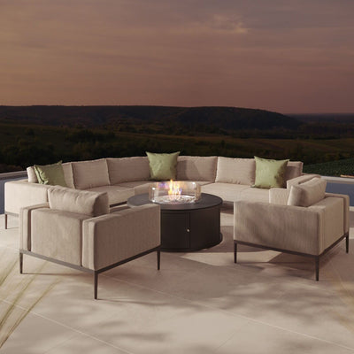 Maze Eve Grande Corner Sofa Group with Round Fire Pit