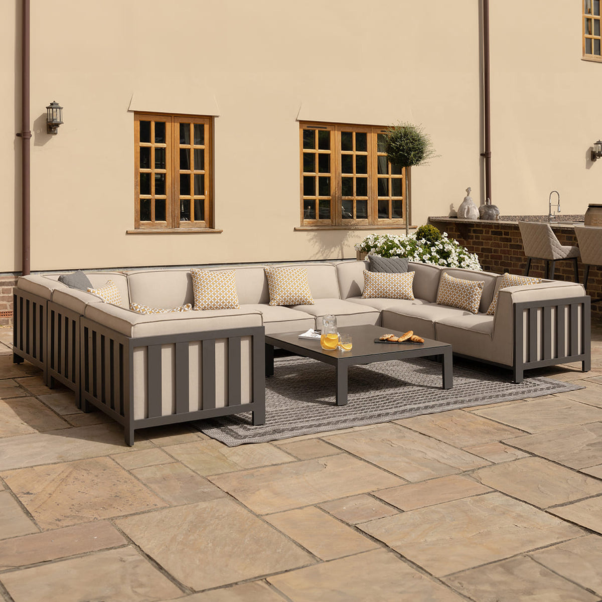 Maze Ibiza U Shape Outdoor Sofa Set With Square Table from Roseland Furniture