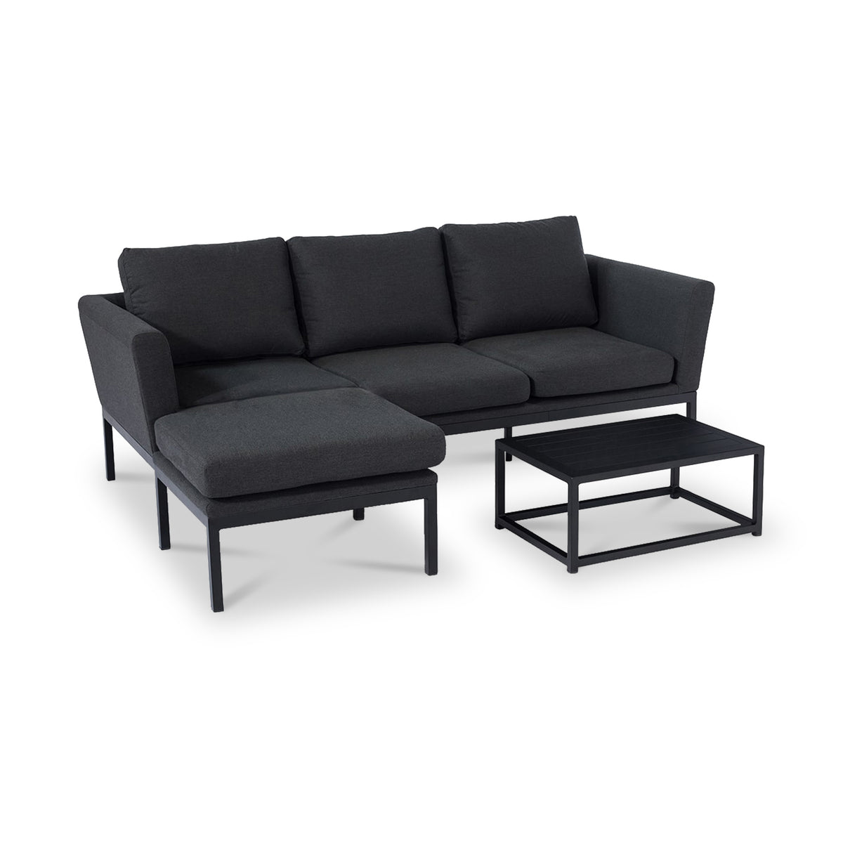 Maze Pulse Charcoal Outdoor Chaise Sofa Set