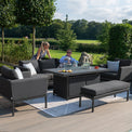 Maze Pulse Charcoal Grey 3 Seat Sofa Dining Set with Fire Pit from Roseland Furniture