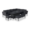 Maze Pulse Charcoal Left Handed Outdoor Rectangular Corner Dining Set with Fire Pit