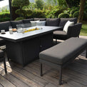 Maze Pulse Charcoal Left Handed Outdoor Rectangular Corner Dining Set with Fire Pit