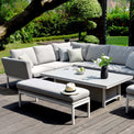 Maze Pulse Lead Chine Right Hand Outdoor Corner Dining Set with Rising Table from Roseland Furniture
