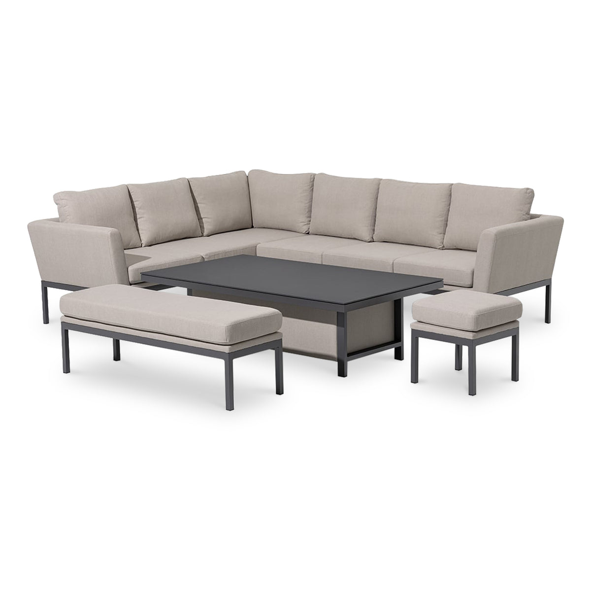 Maze Pulse Right Hand Outdoor Corner Dining Set with Rising Table from Roseland Furniture