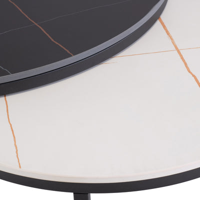 Tora Sintered Stone Round Coffee Table Set