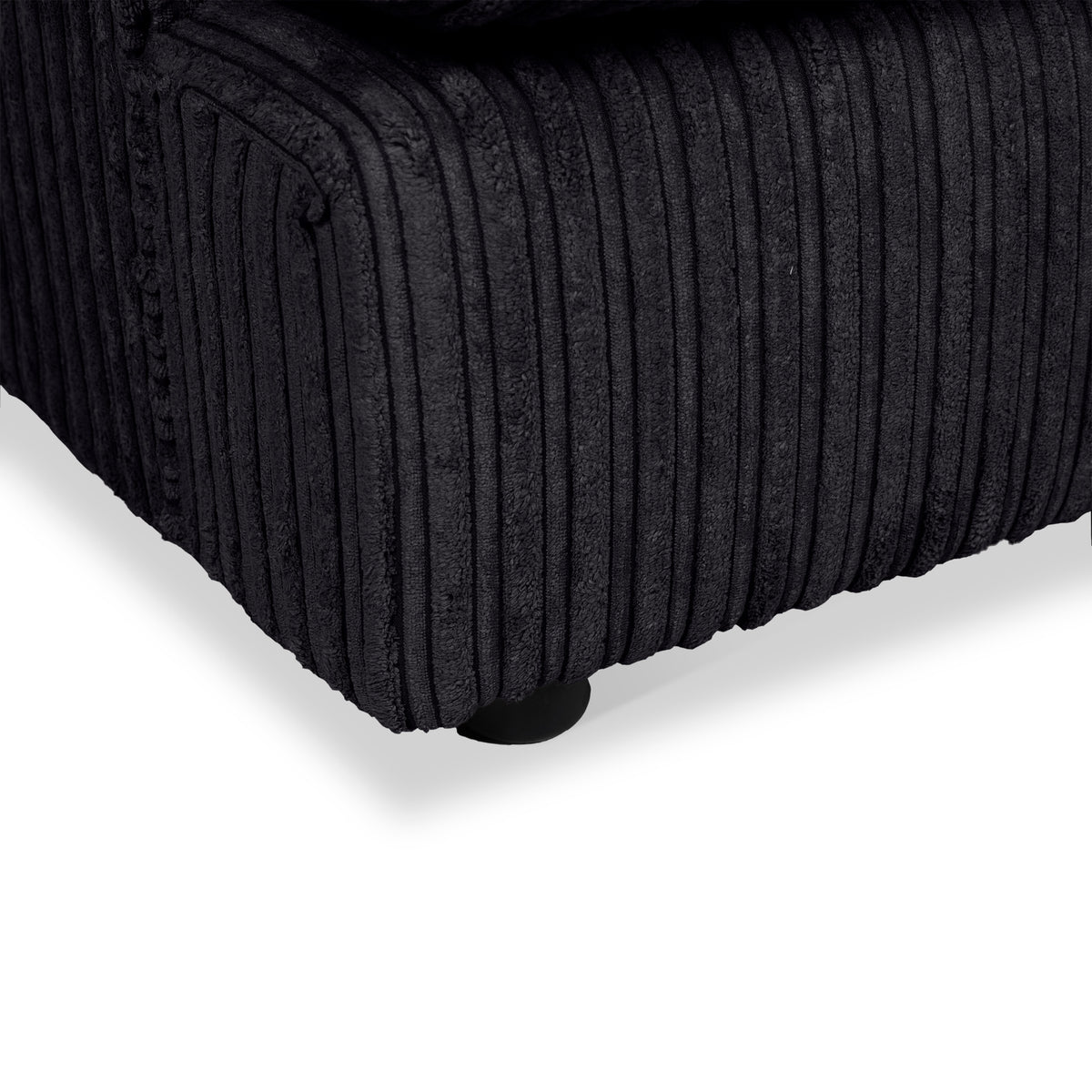 Bletchley Black Jumbo Cord Corner Sofa