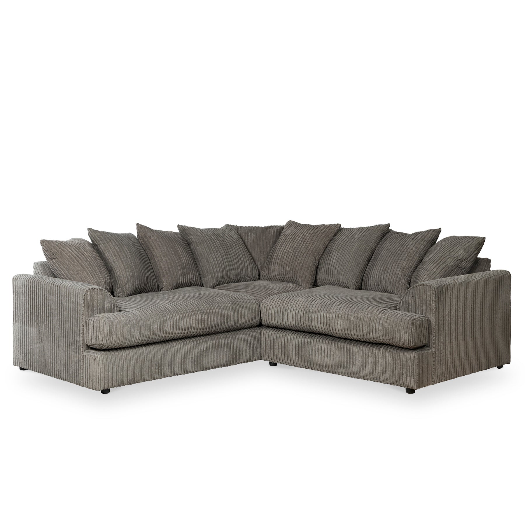 Bletchley Charcoal Jumbo Cord Corner Sofa from Roseland Furniture