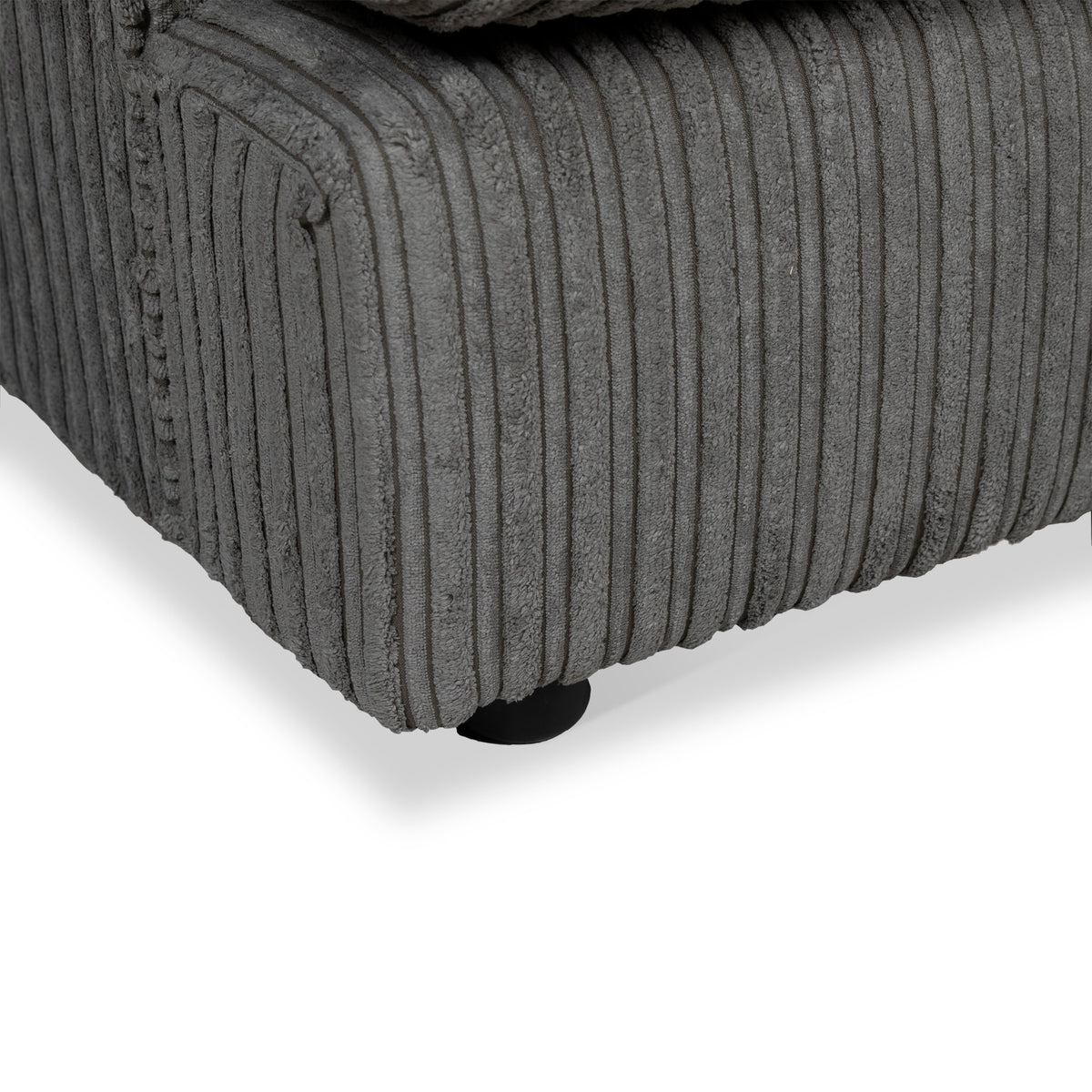 Bletchley Charcoal Jumbo Cord Corner Sofa from Roseland Furniture